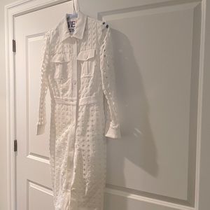 Eyelet tailored shirt dress by Judith & Charles